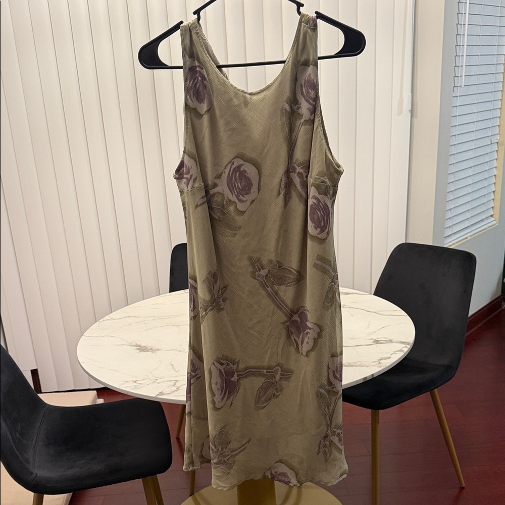 Target Floral Mini Dress - Olive and Purple